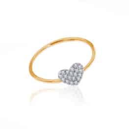 Meira T rose gold diamond heart ring.