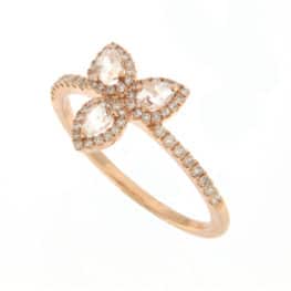 Meira T Rose Gold Petal Diamond Ring