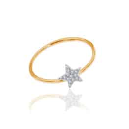 Meira T rose gold diamond star ring.