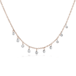 meira t rose gold drilled diamond necklace