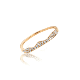 Meira T Rose Gold Pave Diamond Ring.