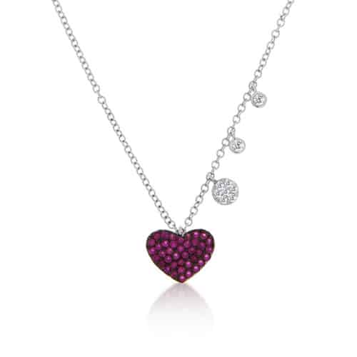 Meira T ruby heart necklace.