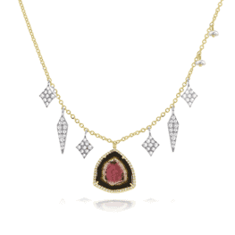 meira t watermelon tourmaline charms necklace