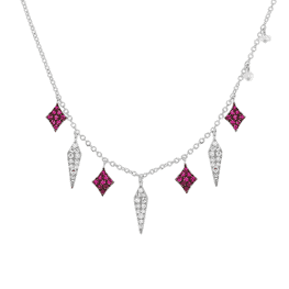 meira t white gold and ruby necklace