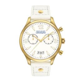 Movado women's heritage series pale gold white watch.