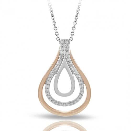 ONDA SILVER & ROSE GOLD PLATE PENDANT