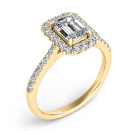 S. Kashi 14K Yellow Emerald Cut Diamond Engagement Ring.