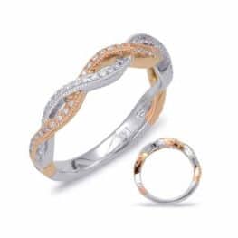 S.Kashi White & Rose Gold Halo Wedding Ring.
